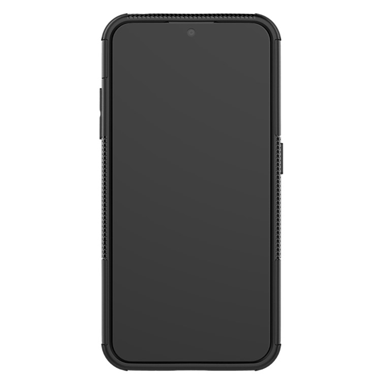 PC + TPU Unique Phone Cover with Kickstand for Samsung Galaxy A01 - Black-4