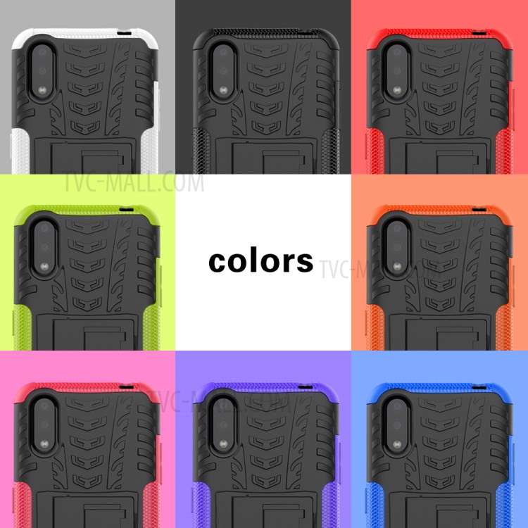 PC + TPU Unique Phone Cover with Kickstand for Samsung Galaxy A01 - White-10