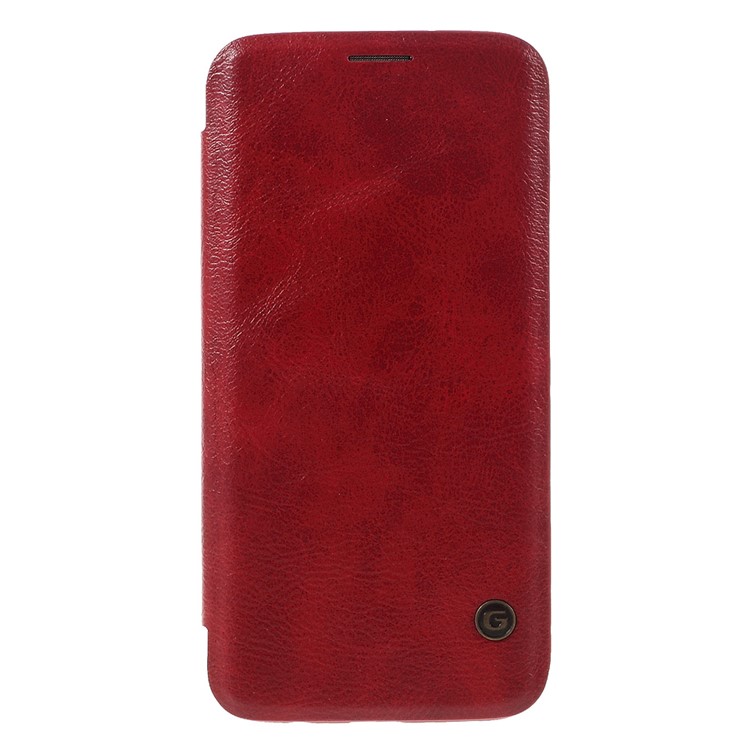 G-CASE Business Series Leather Case Card Holder for Samsung S7 Edge G935 - Red-3