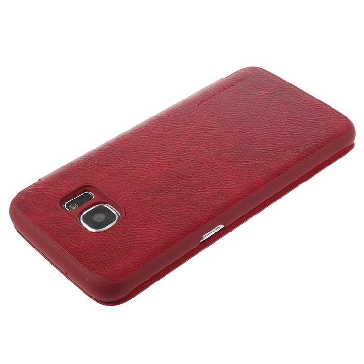 G-CASE Business Series Leather Case Card Holder for Samsung S7 Edge G935 - Red-4