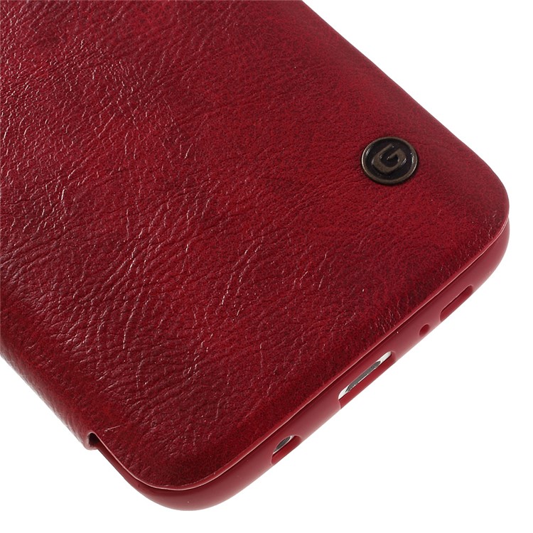 G-CASE Business Series Leather Case Card Holder for Samsung S7 Edge G935 - Red-8