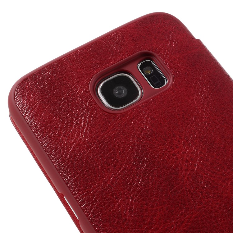 G-CASE Business Series Leather Case Card Holder for Samsung S7 Edge G935 - Red-9