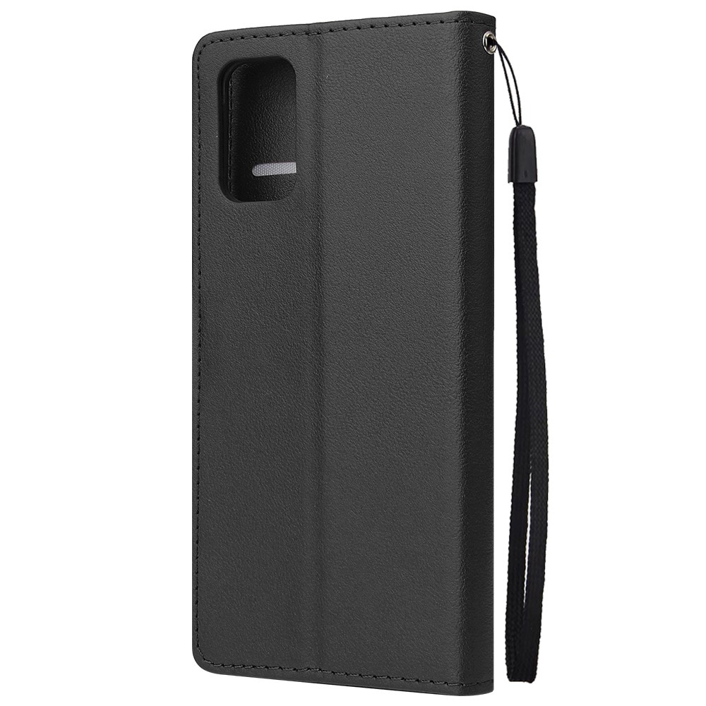 Cubierta Protectora de Cuero de Stand de Billetera Con Correa Para Samsung Galaxy S20 Plus/S20 Plus 5G - Negro