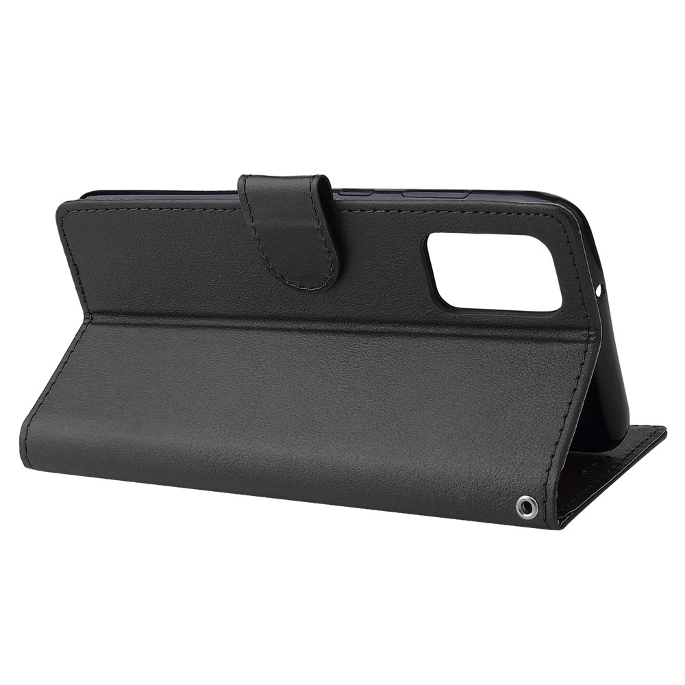 Wallet Stand Leather Protective Cover with Strap for Samsung Galaxy S20 Plus - Black-4