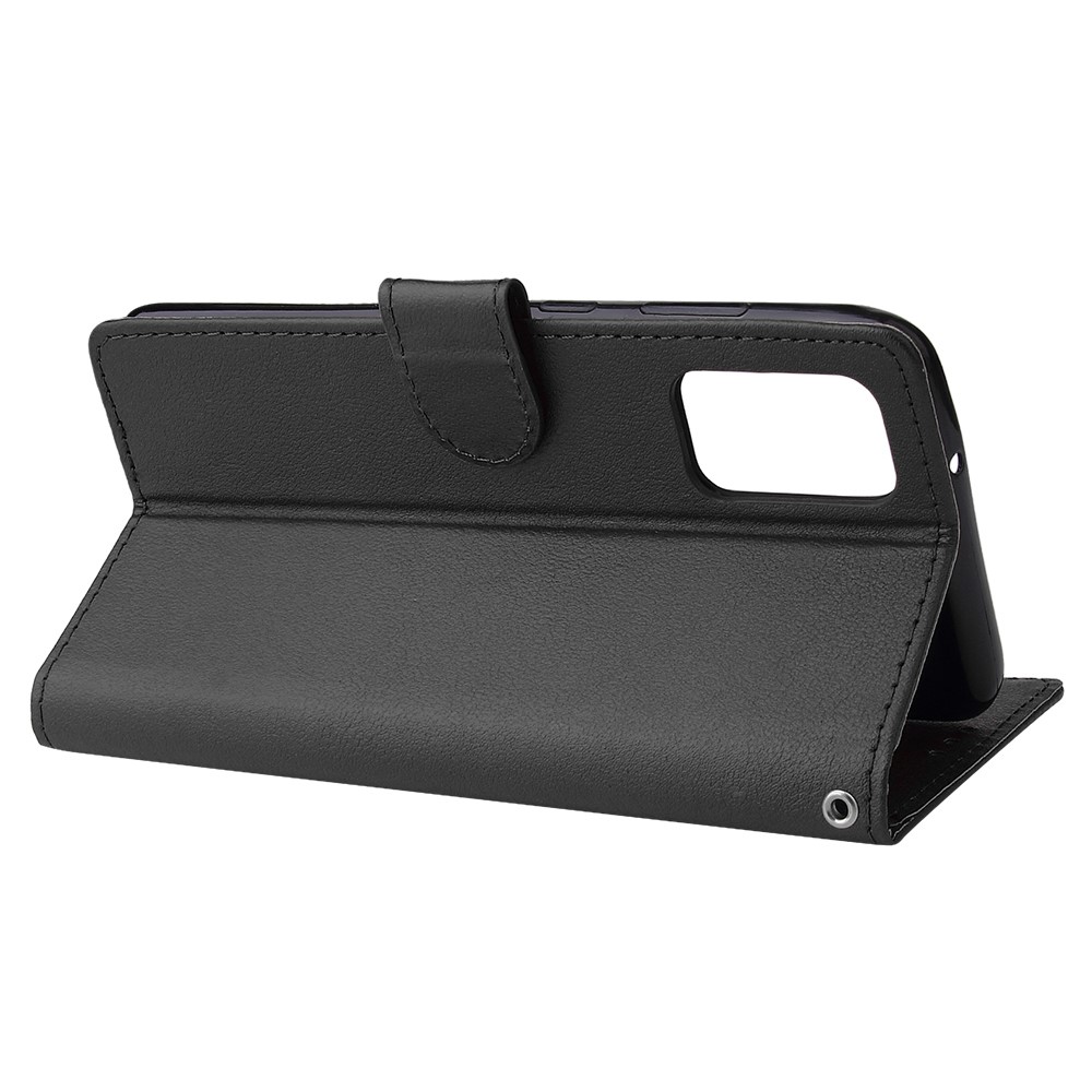 Cubierta Protectora de Cuero de Stand de Billetera Con Correa Para Samsung Galaxy S20 Plus/S20 Plus 5G - Negro