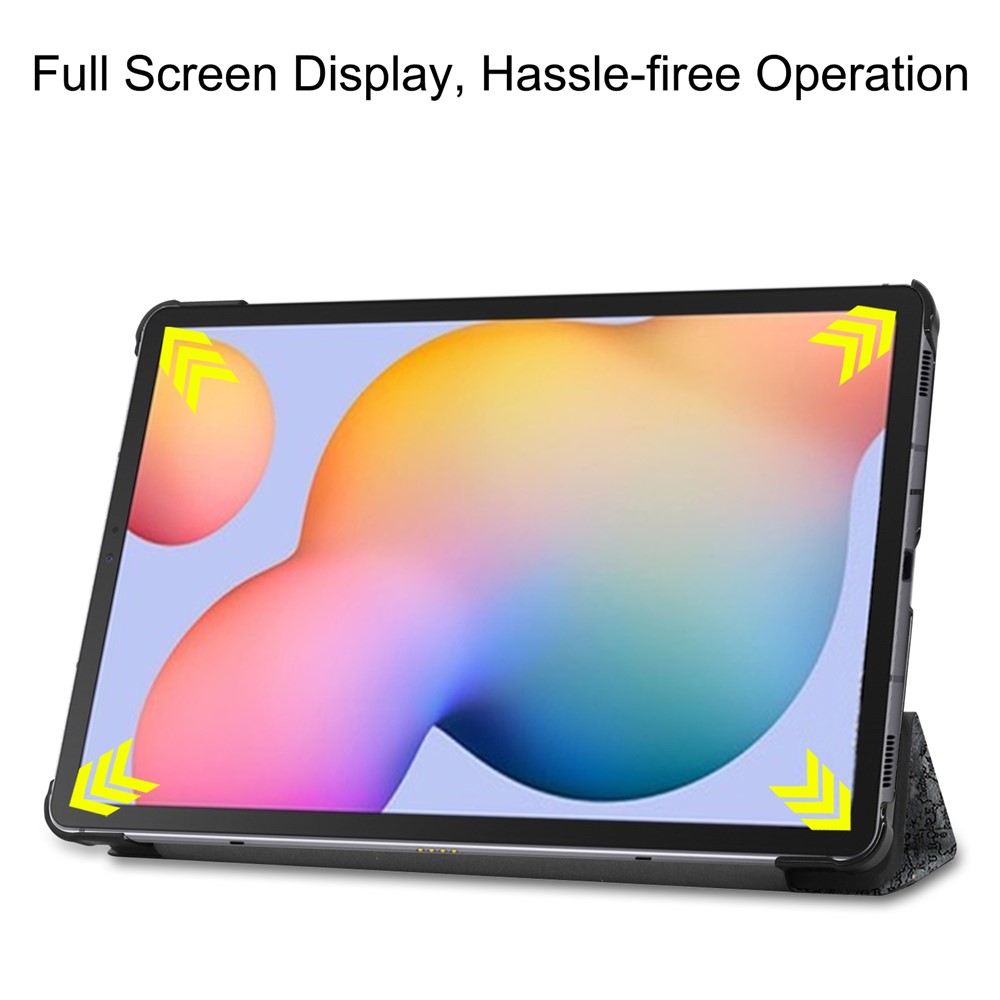 Musterdruck Tri-fold Stand Leder Tablet Shell Für Samsung Galaxy Tab S6 Lite/S6 Lite (2022) - Eiffelturm