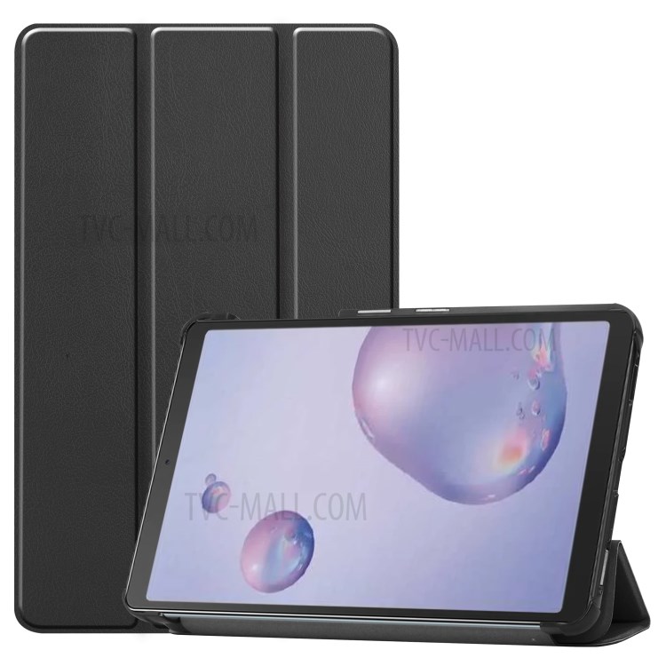 Tri-fold Stand Leather Case for Samsung Galaxy Tab A 8.4(2020) - Black-1