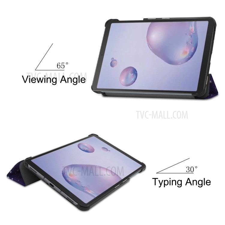 Pattern Printing Tri-fold Stand Leather Tablet Case for Samsung Galaxy Tab A 8.4 (2020) - Purple Cosmic Space-3