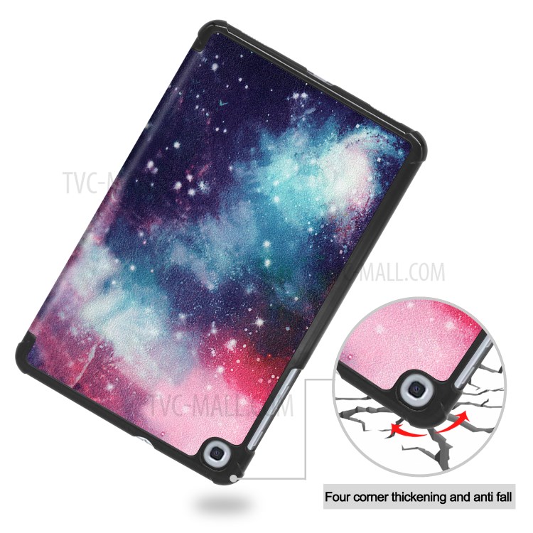 Pattern Printing Tri-fold Stand Leather Tablet Case for Samsung Galaxy Tab A 8.4 (2020) - Purple Cosmic Space-7