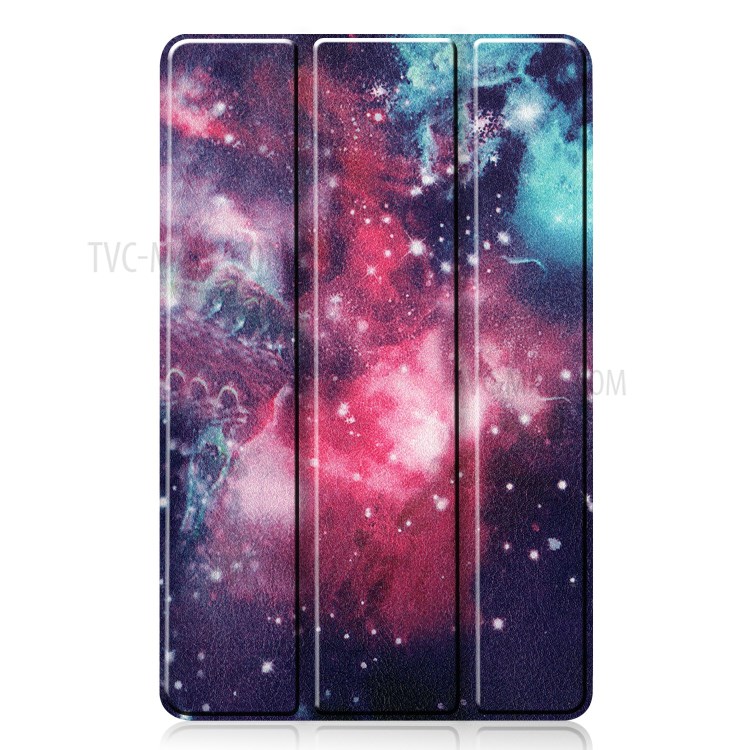 Pattern Printing Tri-fold Stand Leather Tablet Case for Samsung Galaxy Tab A 8.4 (2020) - Purple Cosmic Space-9