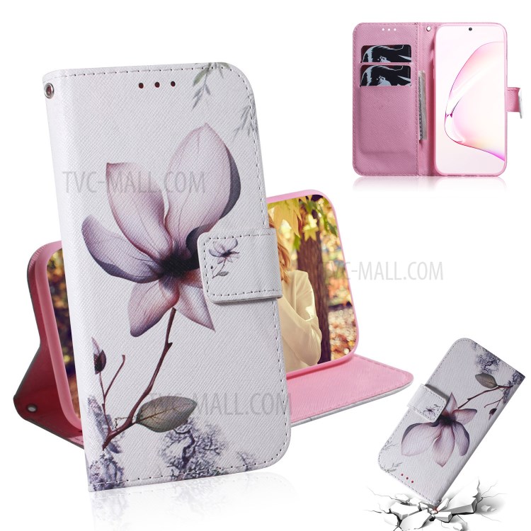 Pattern Printing Wallet Leather Shell Stand Phone Case for Samsung Galaxy A81/Note 10 Lite - Beautiful Flower-1