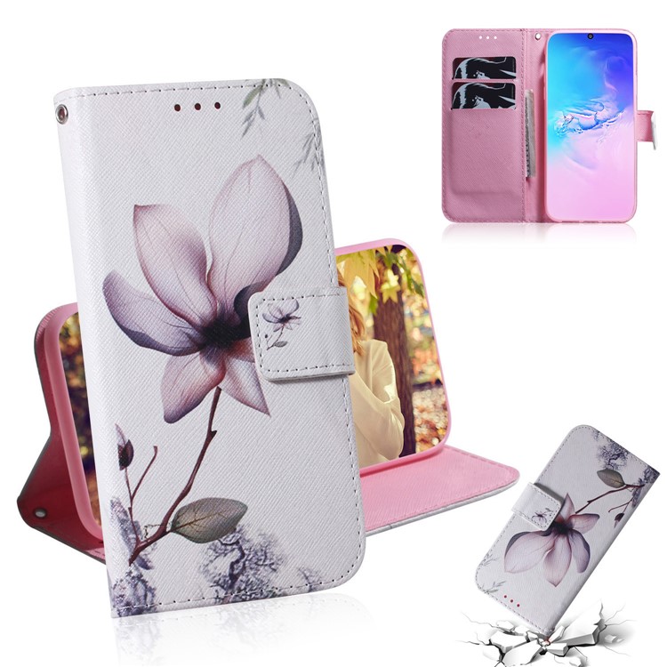 Pattern Printing Wallet Leather Phone Case for Samsung Galaxy A91/S10 Lite - Beautiful Flowers-1