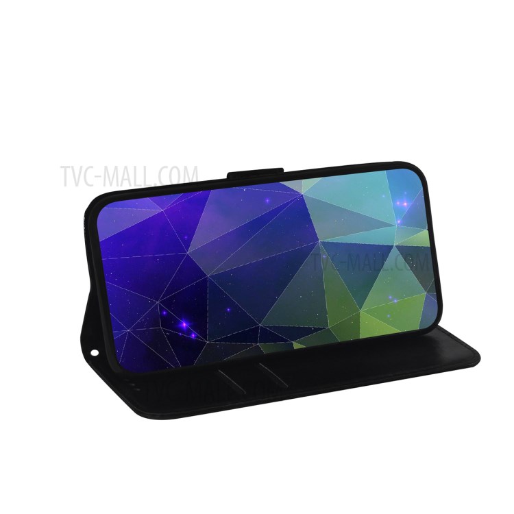 Mirror-like Surface Flip Leather Wallet Stand Protective Case for Samsung Galaxy A70e - Purple-11