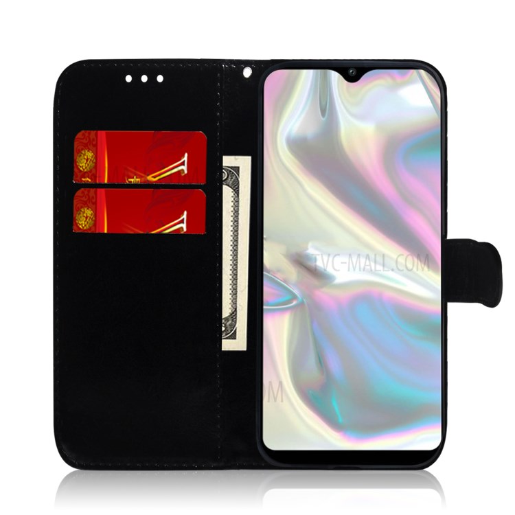 Mirror-like Surface Flip Leather Wallet Stand Protective Case for Samsung Galaxy A70e - Purple-9