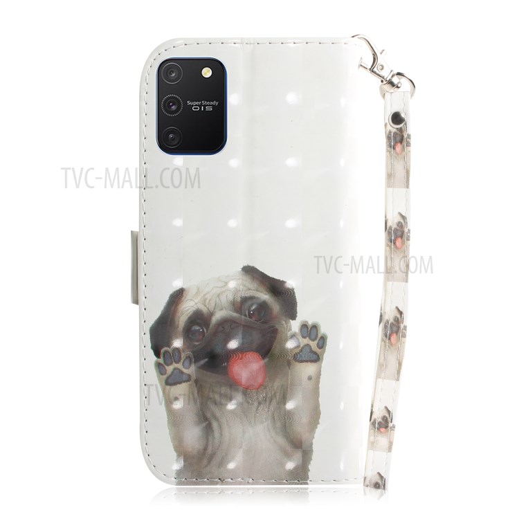 Light Spot Decor Pattern Printing Wallet Leather Phone Shell for Samsung Galaxy A91/S10 Lite - Pug-3
