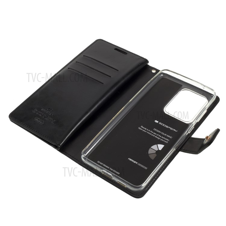 MERCURY GOOSPERY for Samsung Galaxy S20 Ultra Mansoor Wallet Diary Leather Mobile Phone Case - Black-12