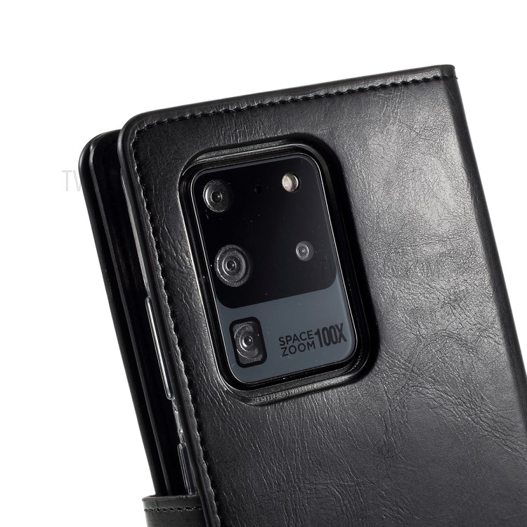 MERCURY GOOSPERY for Samsung Galaxy S20 Ultra Mansoor Wallet Diary Leather Mobile Phone Case - Black-4