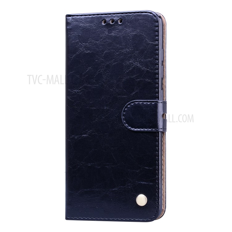 Business Style Oil Wax PU Leather Wallet Stand Mobile Phone Cover for Samsung Galaxy A71 - Black-4