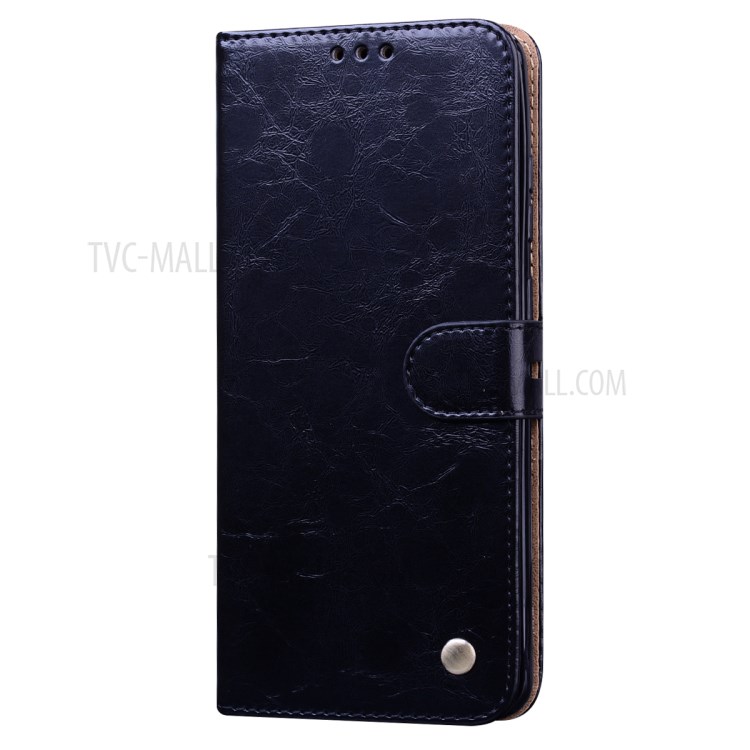 Business Style Oil Wax PU Leather Wallet Cover for Samsung Galaxy S20 Ultra - Black-3