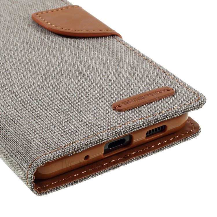 MERCURY GOOSPERY Canvas Diary Leather Wallet Case for Samsung Galaxy S20 Ultra - Grey-7