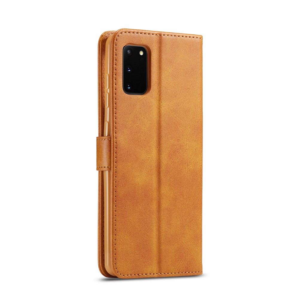 LC.IMEEKE Leather Wallet Case for Samsung Galaxy A91/S10 Lite - Brown-3