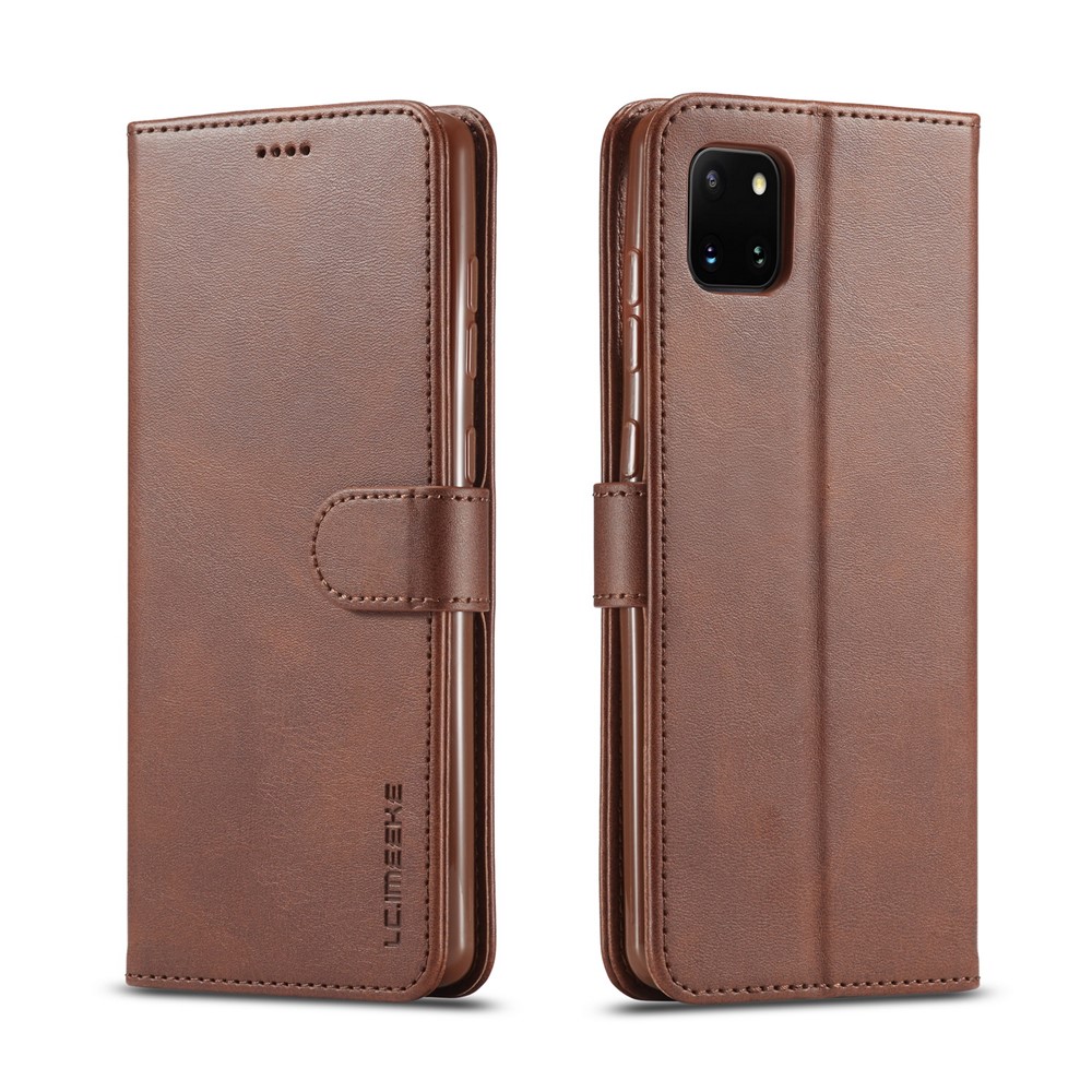 Lc. Étui de Support de Portefeuille en Cuir Imeeke Pour Samsung Galaxy A81 / Note 10 Lite - Café