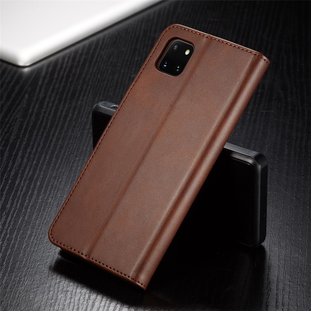 Lc. Étui de Support de Portefeuille en Cuir Imeeke Pour Samsung Galaxy A81 / Note 10 Lite - Café