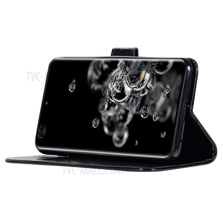 Premium Vintage Leather Wallet Case for Samsung Galaxy S20 Ultra - Black-3