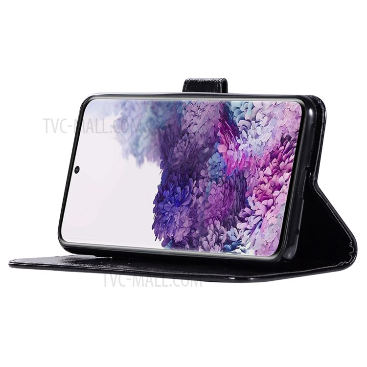 Premium Vintage Leather Wallet Phone Case for Samsung Galaxy S20 - Black-4