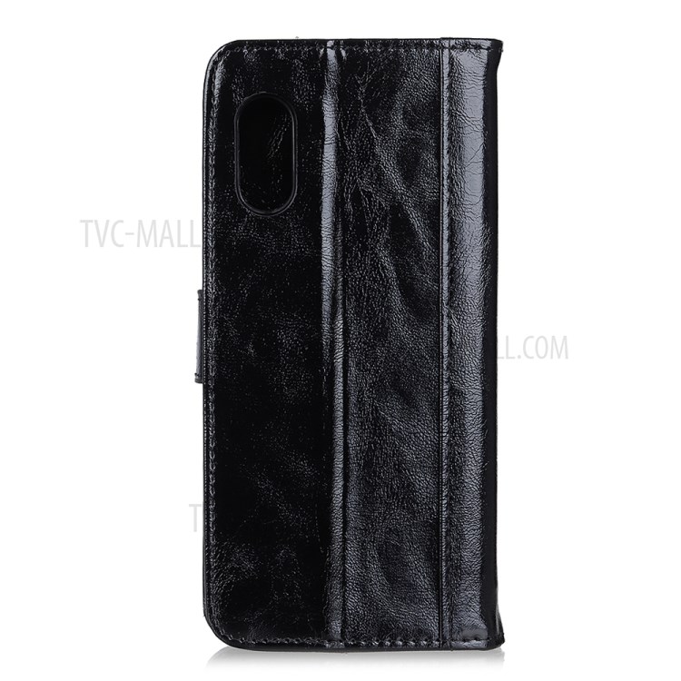 Crazy Horse Split Leather Wallet Case for Samsung Galaxy Xcover Pro - Black-7