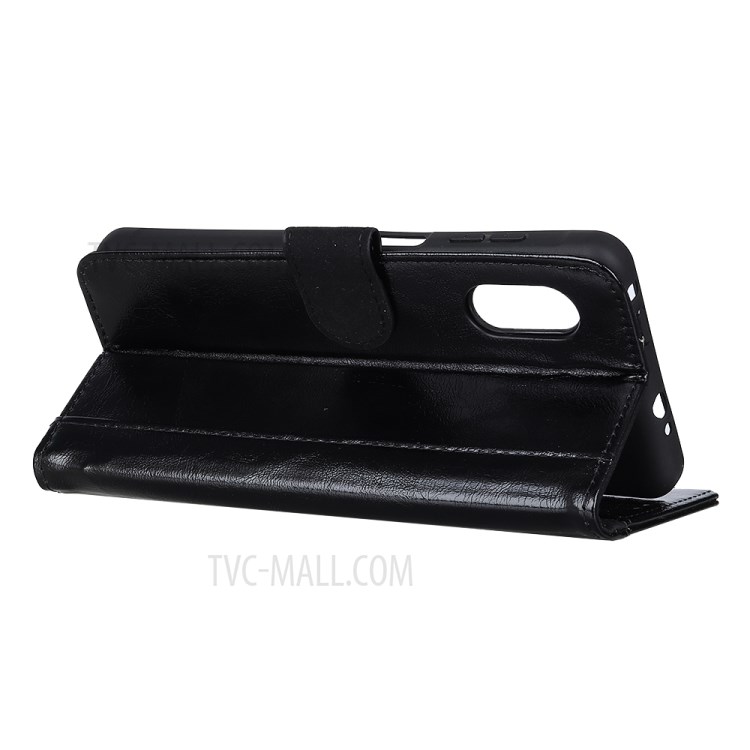 Crazy Horse Split Leather Wallet Case for Samsung Galaxy Xcover Pro - Black-8