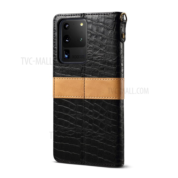 Crocodile Skin Leather Wallet Case for Samsung Galaxy S20 Ultra - Black-3