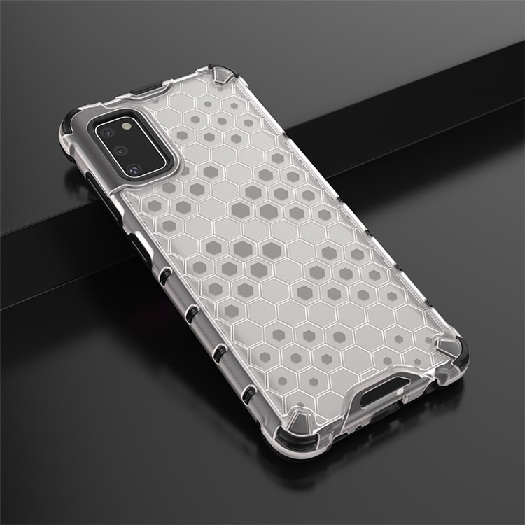 Honeycomb Pattern Shock-proof TPU + PC Hybrid Back Case for Samsung Galaxy A41 (Global Version) - White-13