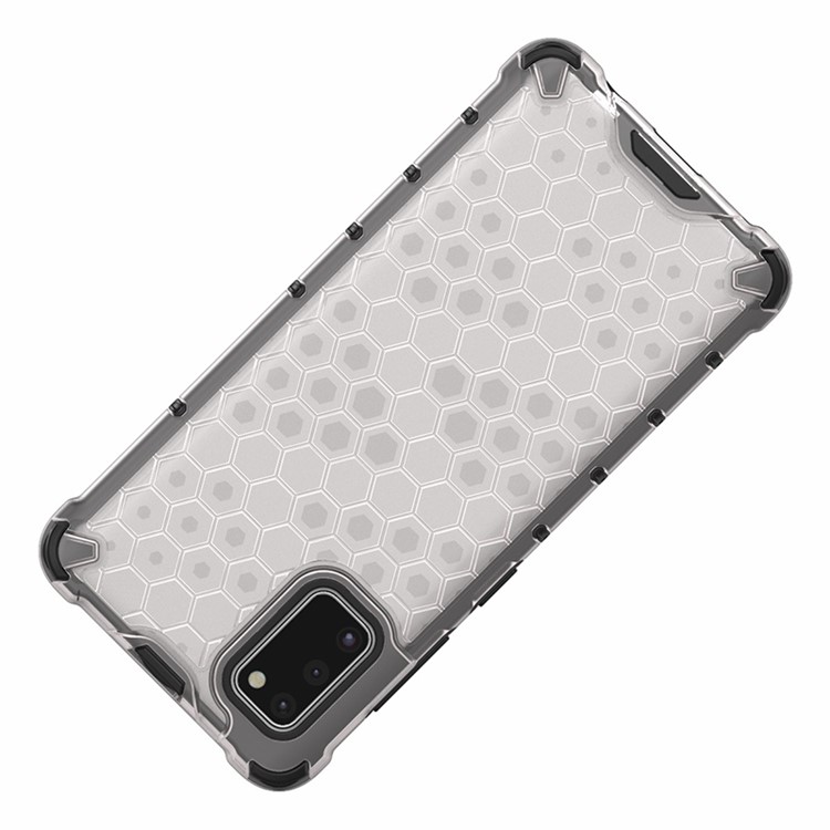 Honeycomb Pattern Shock-proof TPU + PC Hybrid Back Case for Samsung Galaxy A41 (Global Version) - White-6