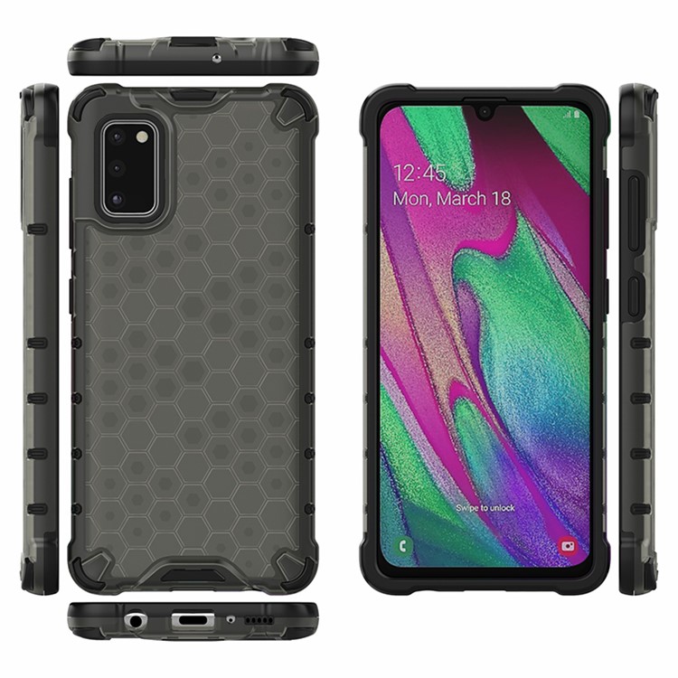 Honeycomb Pattern Shock-proof TPU + PC Hybrid Back Case for Samsung Galaxy A41 (Global Version) - Black-2