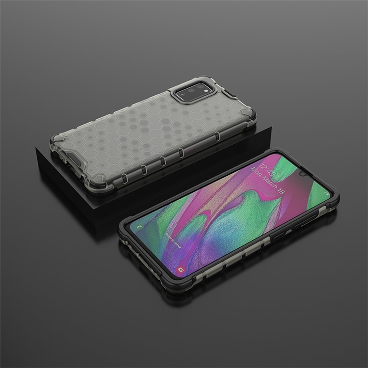 Honeycomb Pattern Shock-proof TPU + PC Hybrid Back Case for Samsung Galaxy A41 (Global Version) - Black-3