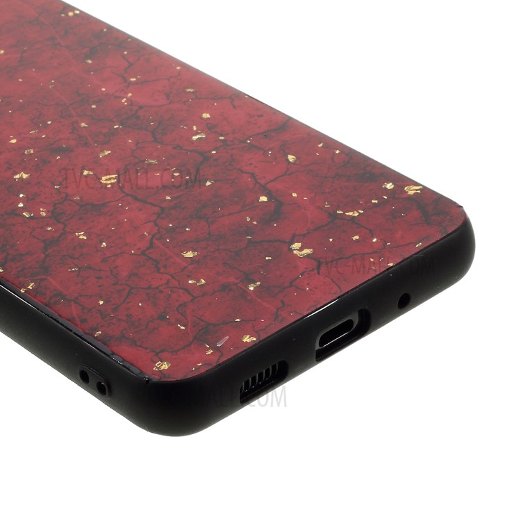 Epoxy Gold-stamping TPU Phone Case for Samsung Galaxy S20 Ultra - Red-5