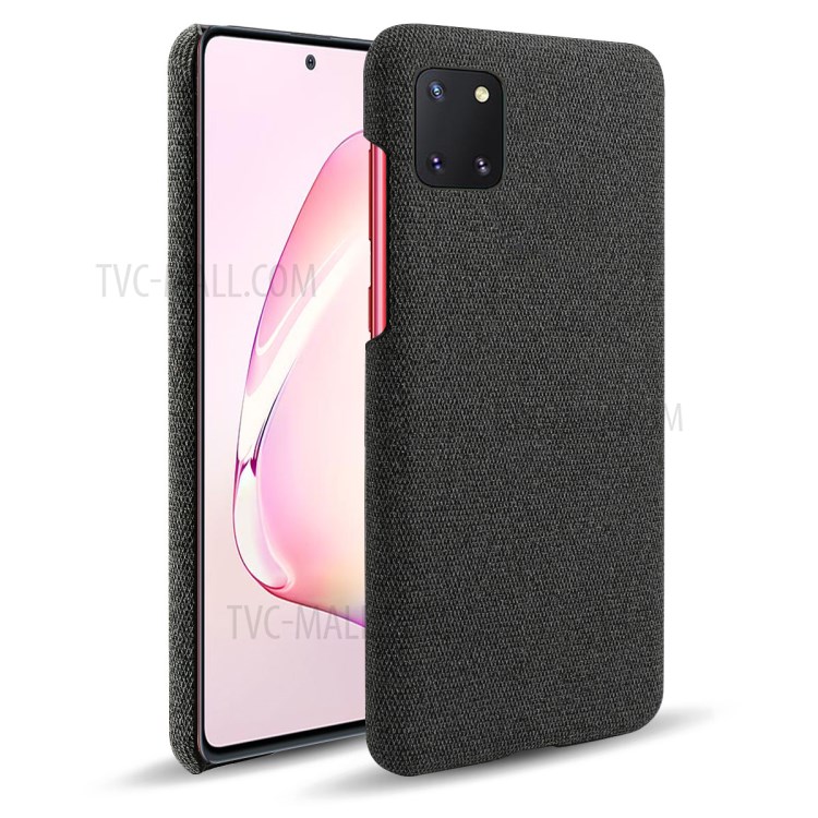 Cloth Texture Hard Back Case for Samsung Galaxy A81/Note 10 Lite - Black-1