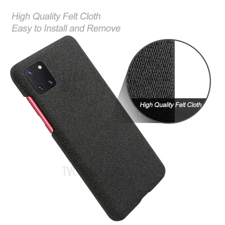 Cloth Texture Hard Back Case for Samsung Galaxy A81/Note 10 Lite - Black-4