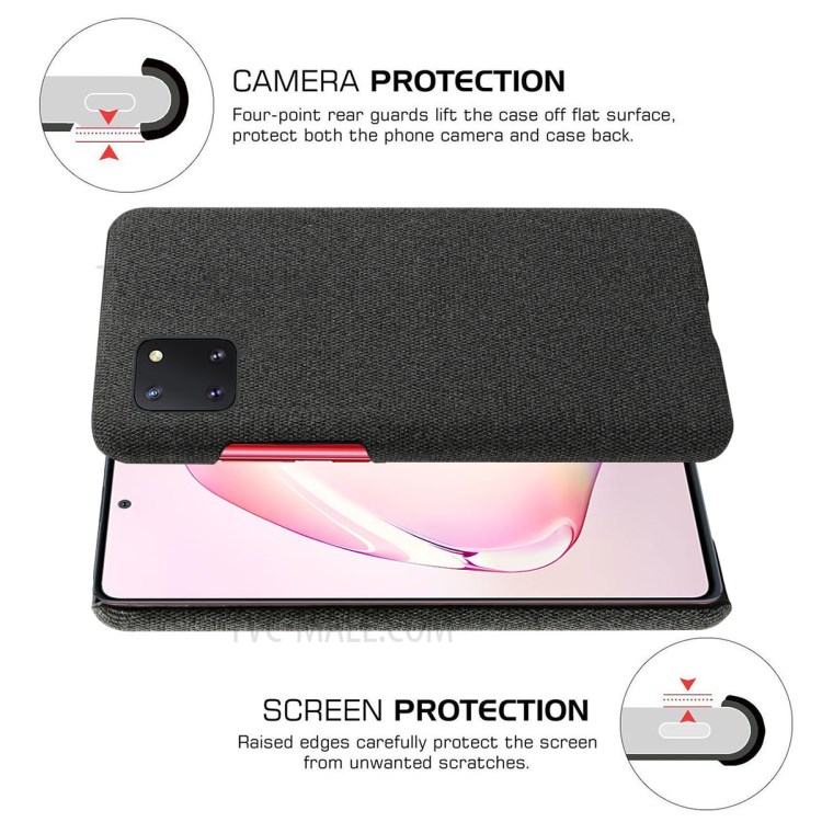 Cloth Texture Hard Back Case for Samsung Galaxy A81/Note 10 Lite - Black-5