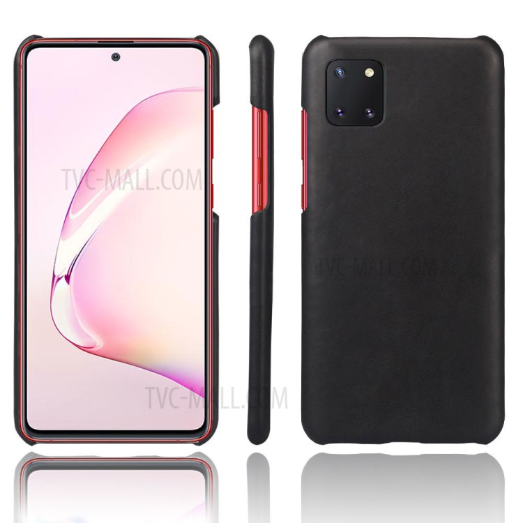 KSQ Crazy Horse PU Leather Coated Plastic Shell for Samsung Galaxy A81/Note 10 Lite - Black-1