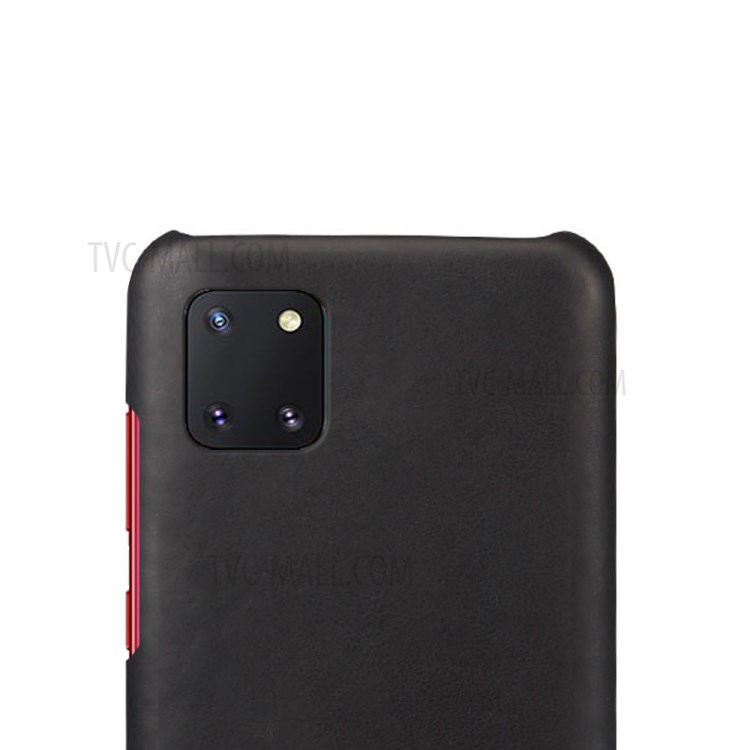 KSQ Crazy Horse PU Leather Coated Plastic Shell for Samsung Galaxy A81/Note 10 Lite - Black-3