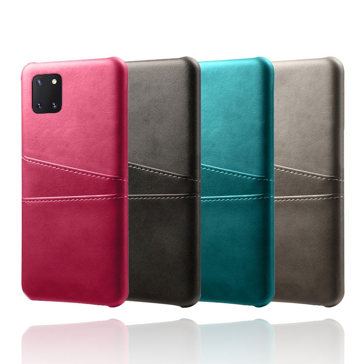 KSQ Double Card Slots PU Leather Coated PC Case Samsung Galaxy A81/Note 10 Lite - Black-6