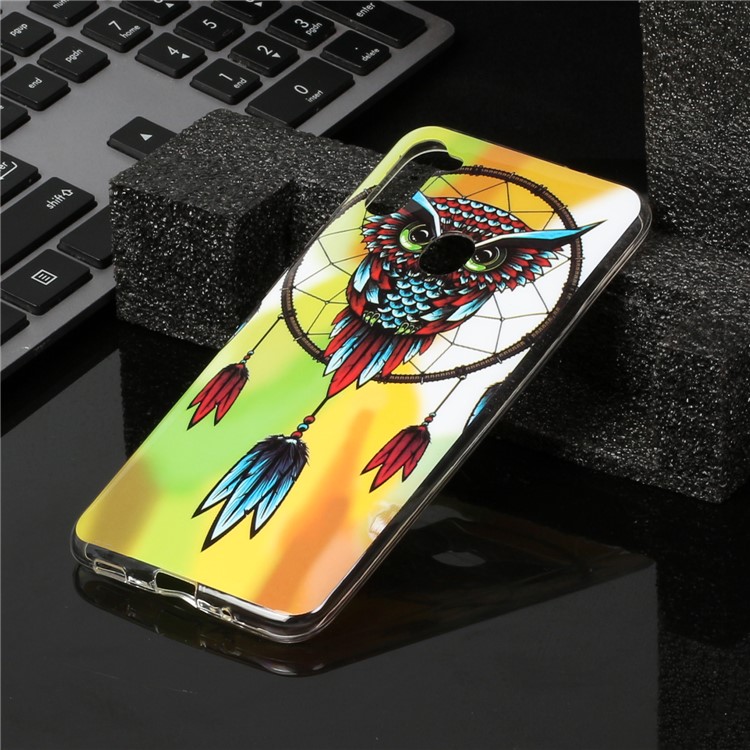 Couverture Souple de Cas IMD TPU Nocticécent Pour Samsung Galaxy A11 (version Ue) - Catcher de Rêve de Hibou