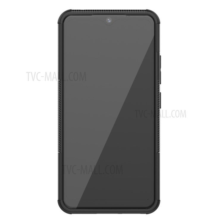 Anti-slip PC + TPU Hybrid Case with Kickstand for Samsung Galaxy A70e - Black-4