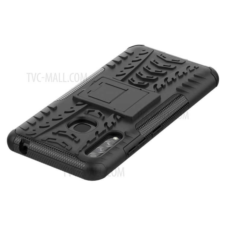 Anti-slip PC + TPU Hybrid Case with Kickstand for Samsung Galaxy A70e - Black-7