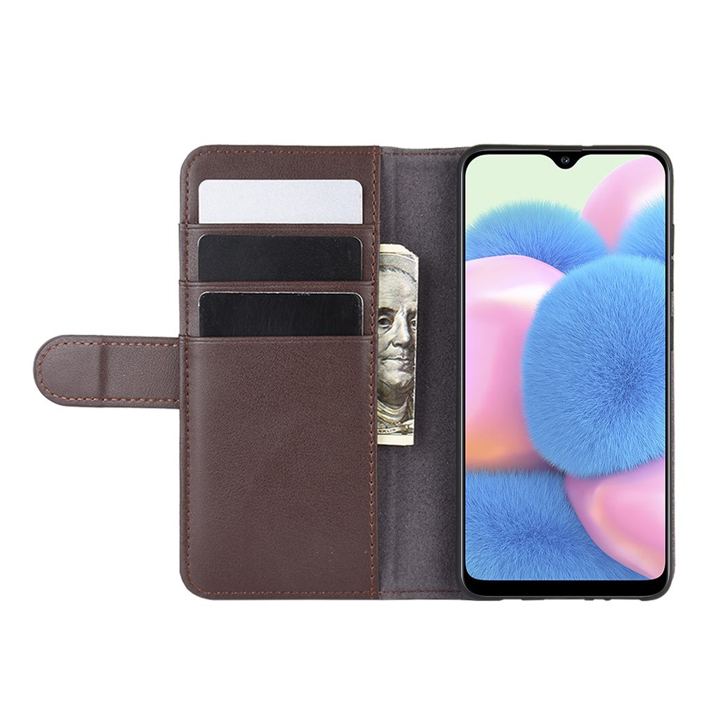 Split Leather Wallet Cover for Samsung Galaxy A41 (Global Version) - Coffee-6