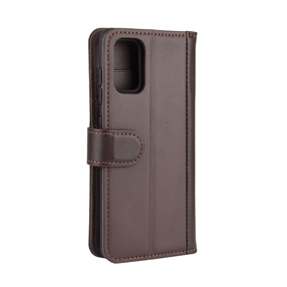 Split Leather Wallet Cover for Samsung Galaxy A41 (Global Version) - Coffee-8