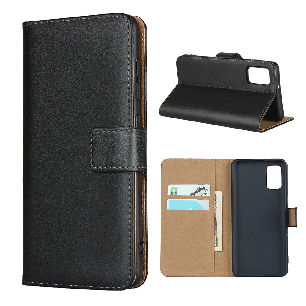 Genuine Leather Shell with Stand Wallet Protective Case for Samsung Galaxy A41 (Global Version)-2
