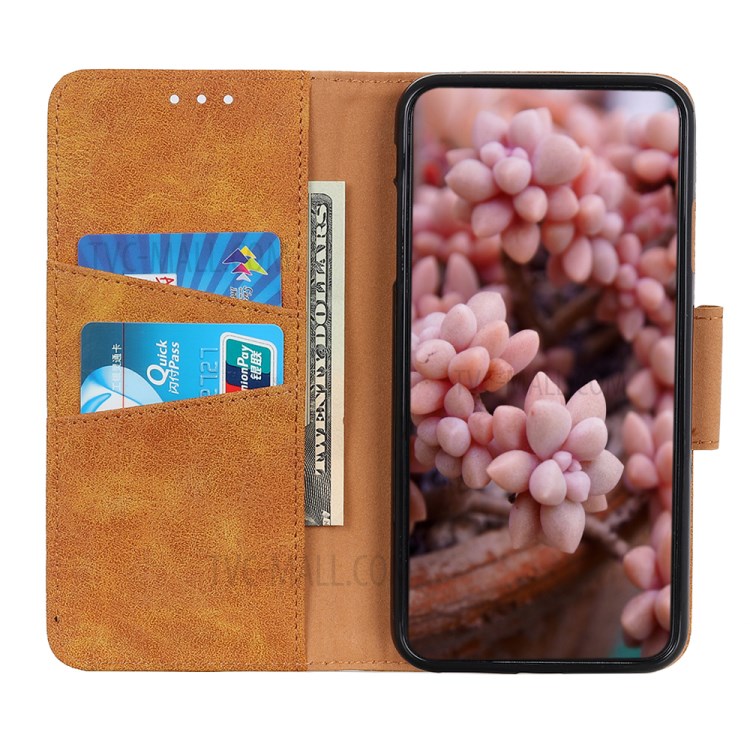 Retro Split Leather Wallet Phone Shell for Samsung Galaxy M11 - Brown-6